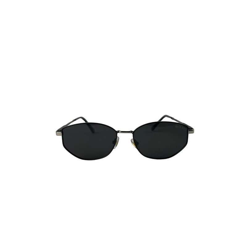 BOLD Siren rectangle Sunglasses for unisex - black silver (1 Year Guarantee) - Image 1