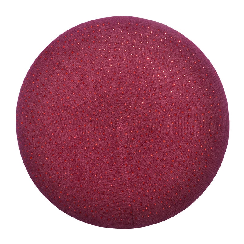 ZLYC Womens French Beret hat, Reversible Solid Color Knit Warm Beret Cap for Girls (Burgundy) - Image 4