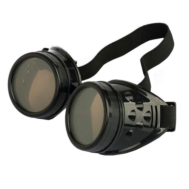 WEICHUAN Vintage Steampunk Goggles Mad Scientist Goggles Cosplay Punk Glasses for Adult, Women, Men Halloween Costume(Black) - Image 1