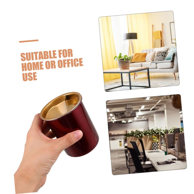 منفضة سجائر من الفولاذ المقاوم للصدأ مقاومة للرياح بدون دخان مع غطاء للاستخدام الخارجي في المنزل والمكتب على سطح الطاولة - Image 4