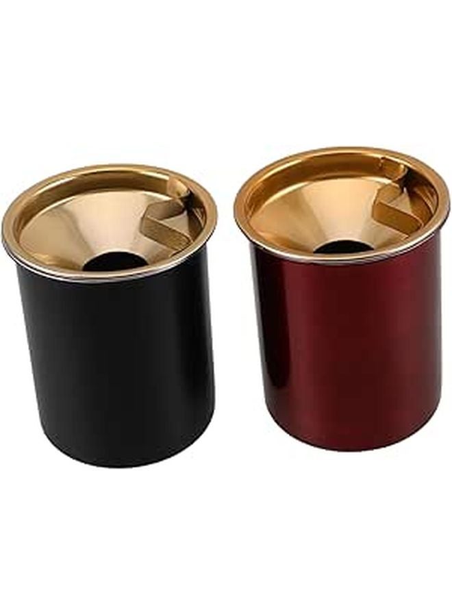 منفضة سجائر من الفولاذ المقاوم للصدأ مقاومة للرياح بدون دخان مع غطاء للاستخدام الخارجي في المنزل والمكتب على سطح الطاولة - Image 1