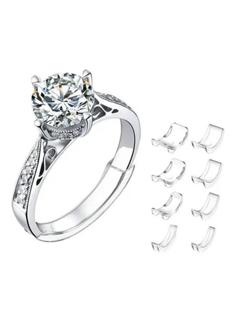 طقم حلقات لتعديل قياس الخاتم غير مرئية مكون من 8 قطع