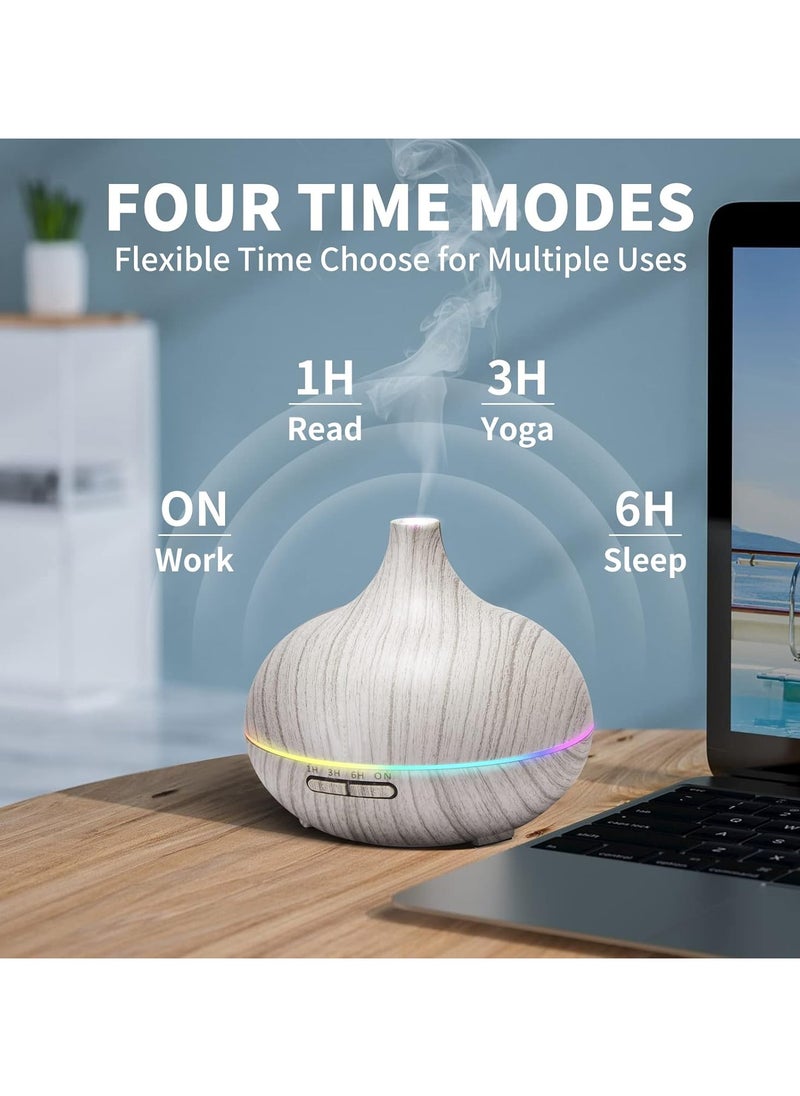 Generic - 550ML White Aroma diffusers for Essential Oil Large Room,Essential Oils Aromatherapy Diffuser Cool Mist humidifier with Ambient Light & 3 Timer,Waterless Auto Off Diffuser Vaporizers for Home Kids - Image 1