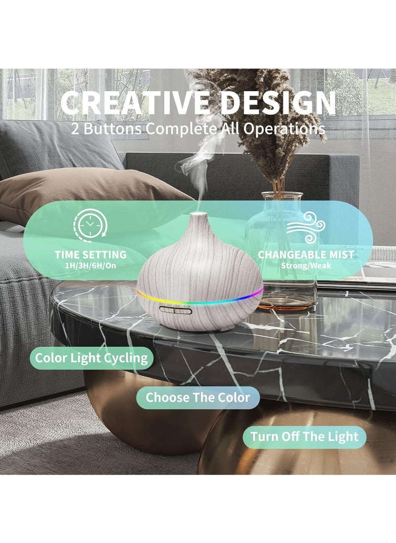 Generic - 550ML White Aroma diffusers for Essential Oil Large Room,Essential Oils Aromatherapy Diffuser Cool Mist humidifier with Ambient Light & 3 Timer,Waterless Auto Off Diffuser Vaporizers for Home Kids - Image 1