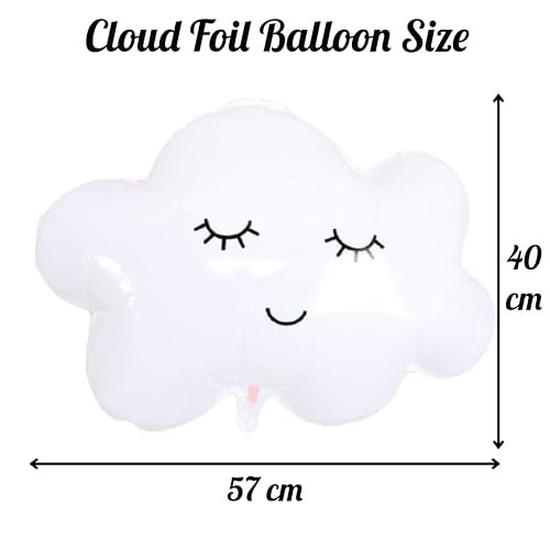 TOYXE White Cloud Mylar Foil Balloons Smiling Face Balloons Party Supplies Decoration Pack of 4 Pcs - Image 3