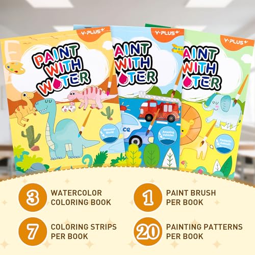 YPLUS Paint with Water Books for Toddlers Art Craft Toys Watercolor Painting Paper Gift for Kids Ages 13 24 46 Drawing with Brush 3 Themes - Image 5