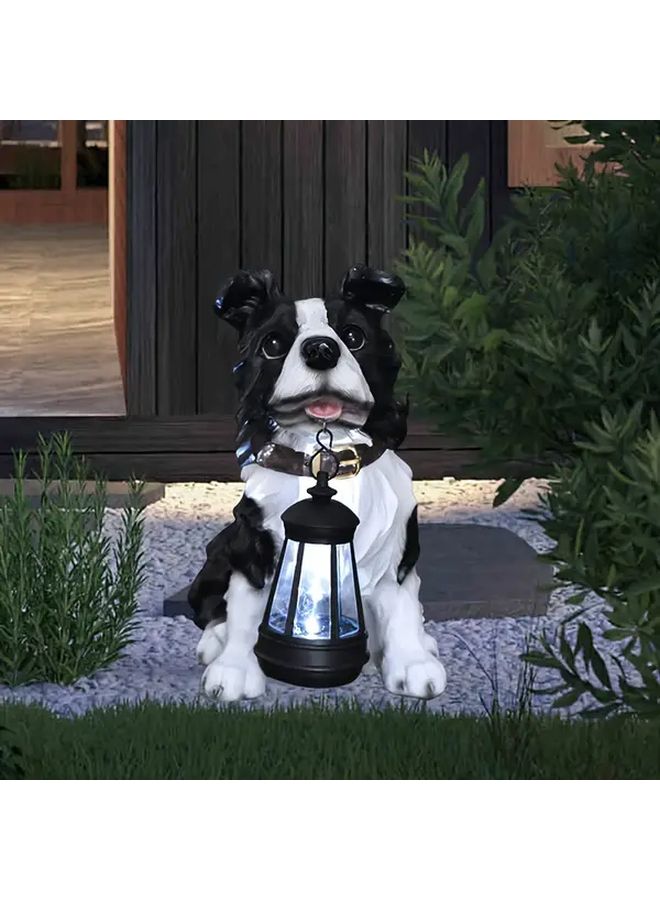 BY24140 مصباح حديقة شمسي من الراتينج على شكل كلب، زينة خارجية للتماثيل لشرفة الباحة - Image 5