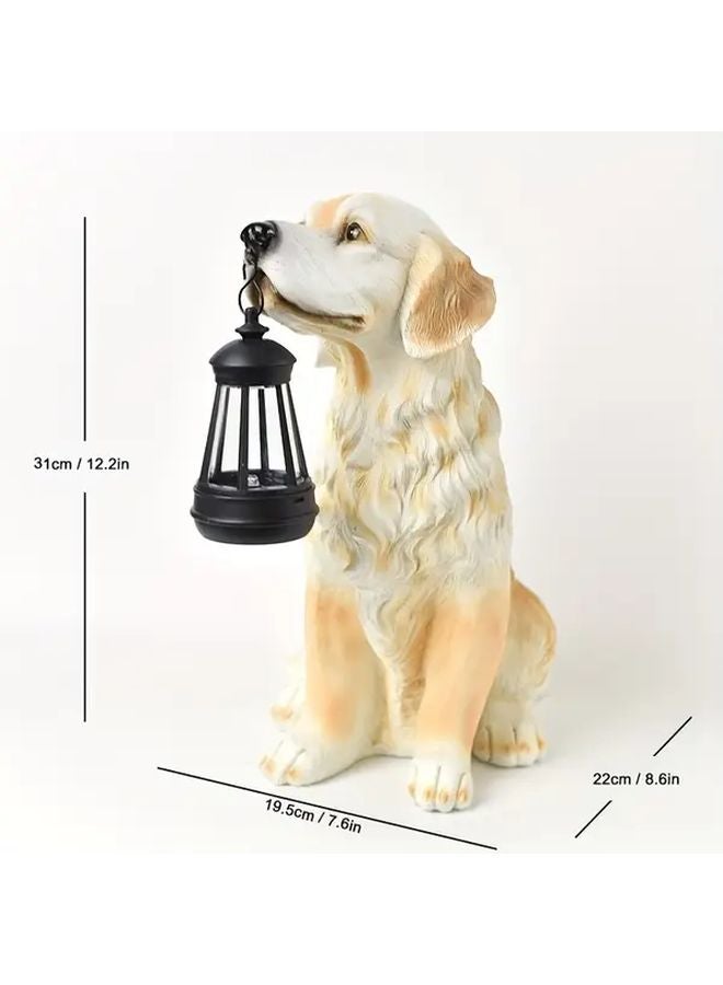 BY24140 مصباح حديقة شمسي من الراتينج على شكل كلب، زينة خارجية للتماثيل لشرفة الباحة - Image 3