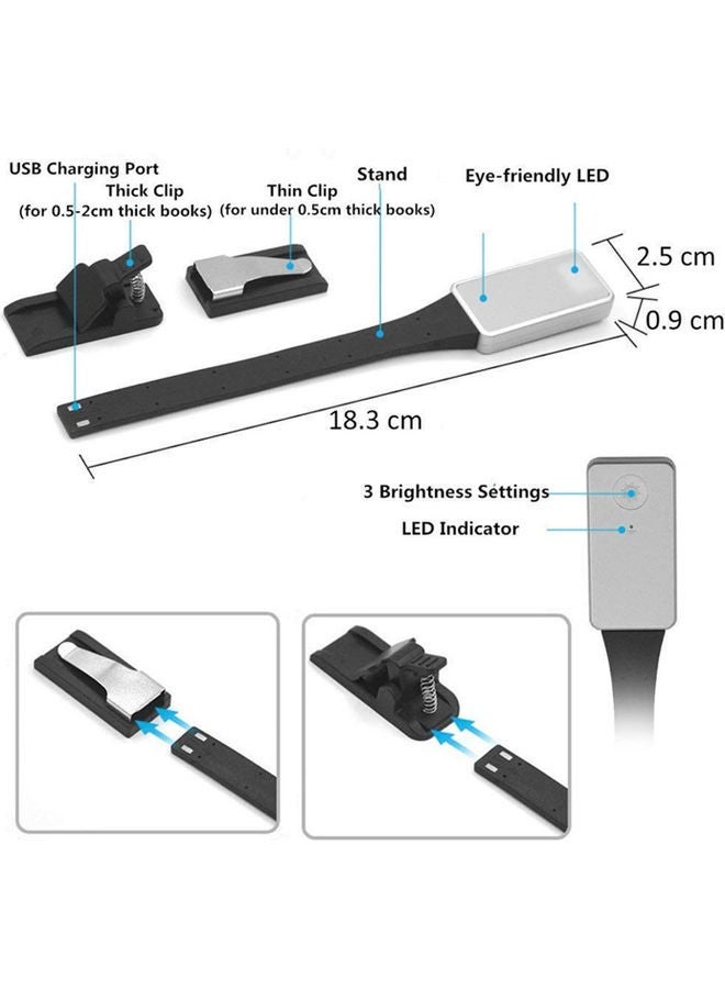 NIBEMINENT On Book Light Eye-Caring Double Led Rechargeable Clips Multicolour 18.80 x 2.20 2.90cm - Image 4