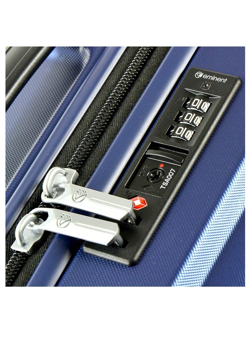 إيمينينت حقيبة سفر بعجلات، هيكل صلب خفيف ومتين،  عجلات صامتة تدور  درجة، قفل ، مقبض تلسكوبي، تصميم عصري بسيط، مجموعة من  قطع، أزرق أكوا - Image 4
