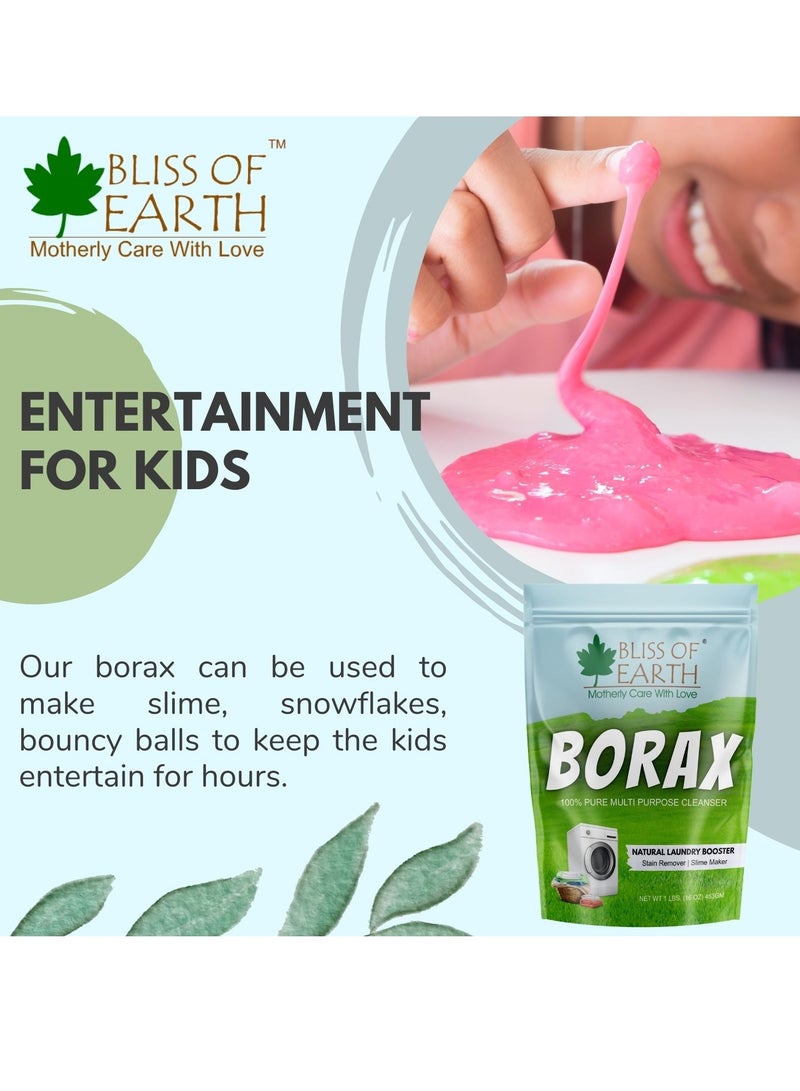 BLISS OF EARTH Bliss of Earth American Borax Detergent Booster Powder Slime Activator Multipurpose Cleaning & Stain Remover Powder Ant Killer 100% Pure Natural Sodium Borate Powder 3x453gm  - Image 5