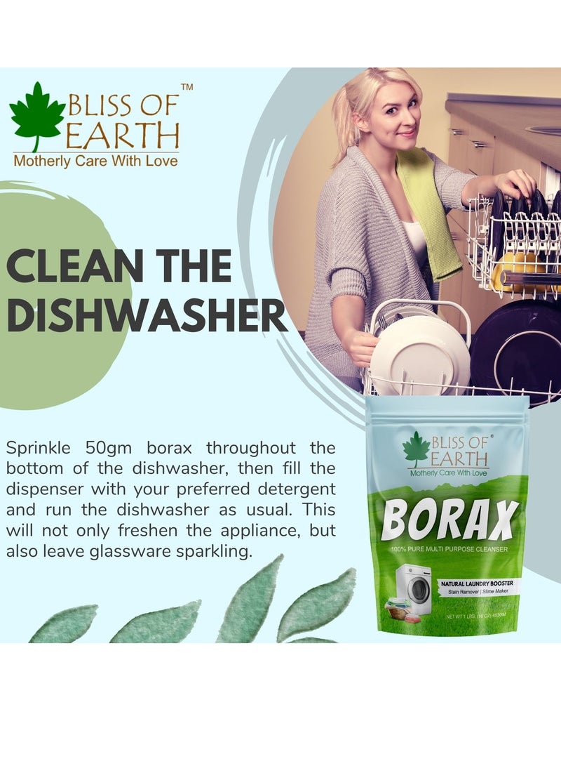 BLISS OF EARTH Bliss of Earth American Borax Detergent Booster Powder Slime Activator Multipurpose Cleaning & Stain Remover Powder Ant Killer 100% Pure Natural Sodium Borate Powder 3x453gm  - Image 4