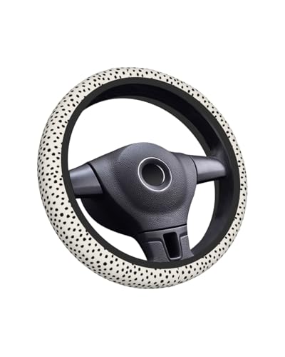 BDFHYK LOZUQII Elastic Steering Wheel Cover Car Accessories Cute Universal 15 Inch Absorbing Sweat NonSlip Breathable for Man Woman Cute Black Polka Dot - Image 1