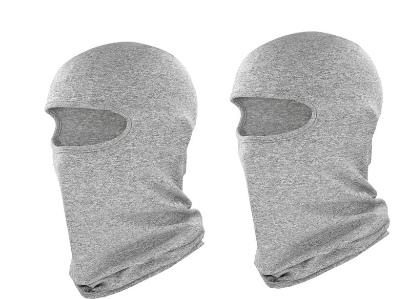 PrimeBox Full Cover Face Mask Cotton Fabric Bike Riding Washable Dust Protection Balaclava for Men Women Neck Gaiter Helmet Liner Pack of 2 Rider Accessories (Grey) - Image 3