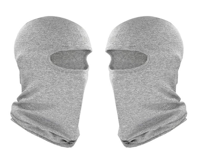 PrimeBox Full Cover Face Mask Cotton Fabric Bike Riding Washable Dust Protection Balaclava for Men Women Neck Gaiter Helmet Liner Pack of 2 Rider Accessories (Grey) - Image 1