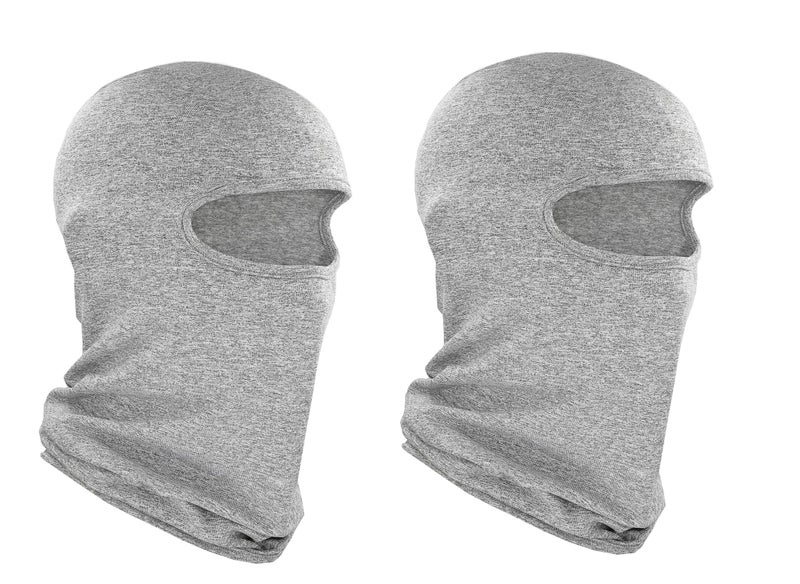 PrimeBox Full Cover Face Mask Cotton Fabric Bike Riding Washable Dust Protection Balaclava for Men Women Neck Gaiter Helmet Liner Pack of 2 Rider Accessories (Grey) - Image 2