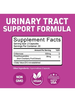 Herbtonics Fast Acting Urinary Tract Cleanse Treatment | Formula UTI with 36 mg PAC | Medical-Grade Cranberry Supplement for Urinary Tract Support (60 Count (Pack of 1))  - Image 4