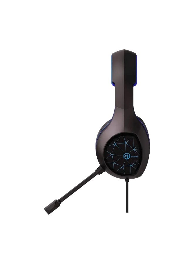 سماعة رأس ذكية سلكية بمنفذ USB طراز ST STANDARD GM-2100ENC 7.1 مزودة بخاصية إلغاء الضوضاء البيئية - أسود/أزرق - Image 3