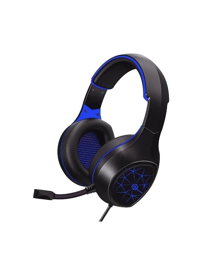 سماعة رأس ذكية سلكية بمنفذ USB طراز ST STANDARD GM-2100ENC 7.1 مزودة بخاصية إلغاء الضوضاء البيئية - أسود/أزرق - Image 1