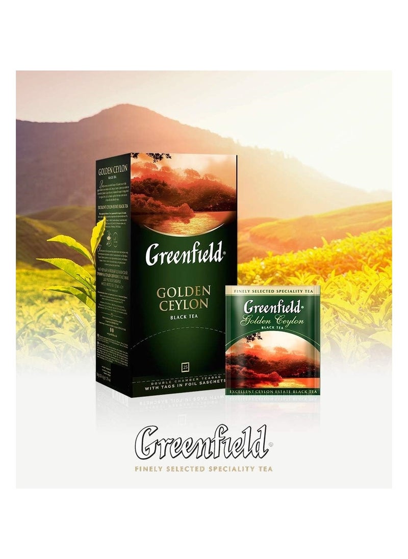 Black Tea Golden Ceylon 25 Tea Bags 50 Gm