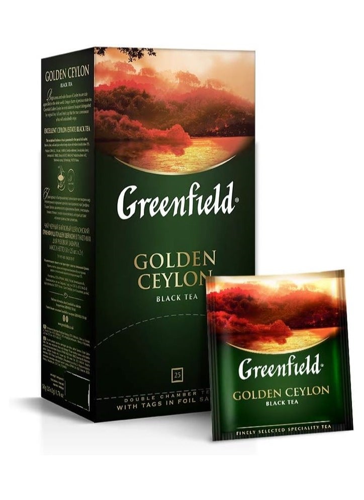Black Tea Golden Ceylon 25 Tea Bags 50 Gm