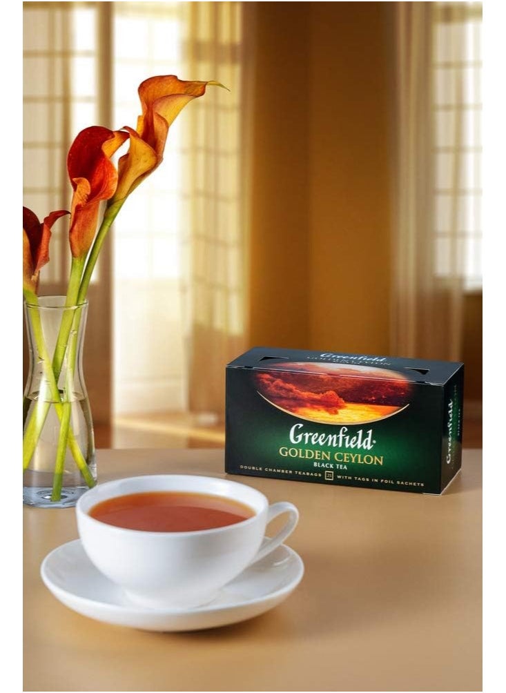 Black Tea Golden Ceylon 25 Tea Bags 50 Gm