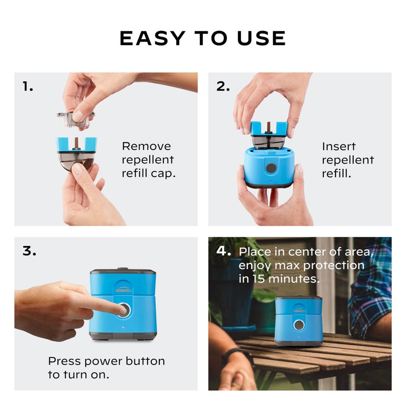 Thermacell Patio Shield Mosquito Repellent E-Series Rechargeable Repeller; 10’ Mosquito Protection Zone; Includes 12-Hour Repellent Refill; No Spray, Flame or Scent; Bug Spray Alternative - Image 4