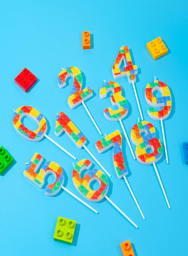 PHD CAKE Number 7 Building Block Birthday Cake Candle, Numeral Birthday Candles,Building Block Candles, Cake Topper Novelty Candle for Building Block Party - Image 5