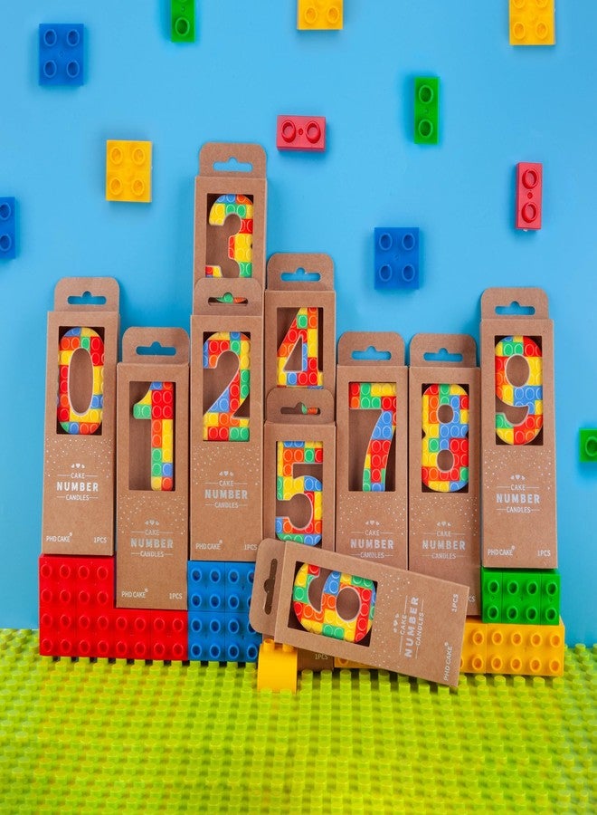 PHD CAKE Number 7 Building Block Birthday Cake Candle, Numeral Birthday Candles,Building Block Candles, Cake Topper Novelty Candle for Building Block Party - Image 4