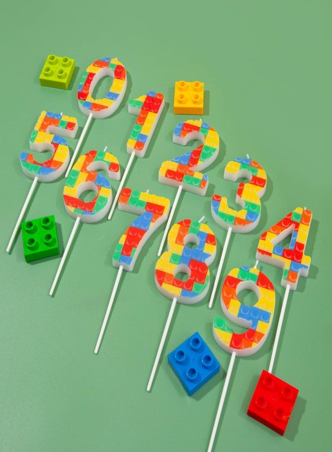 PHD CAKE Number 7 Building Block Birthday Cake Candle, Numeral Birthday Candles,Building Block Candles, Cake Topper Novelty Candle for Building Block Party - Image 3