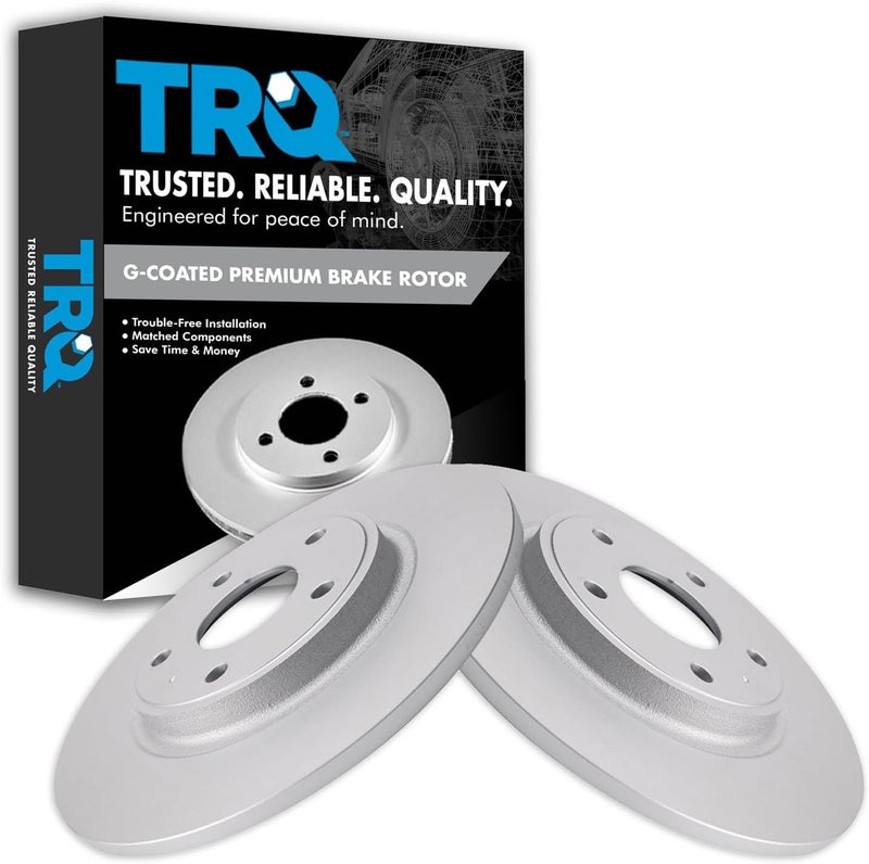 TRQ Rear Brake Rotors Set Premium G-Coated Driver & Passenger Side Compatible with 12-15 C/V 11-20 Grand Caravan 12-20 Journey 12-14 Routan 12-16 Town & Country - Image 1