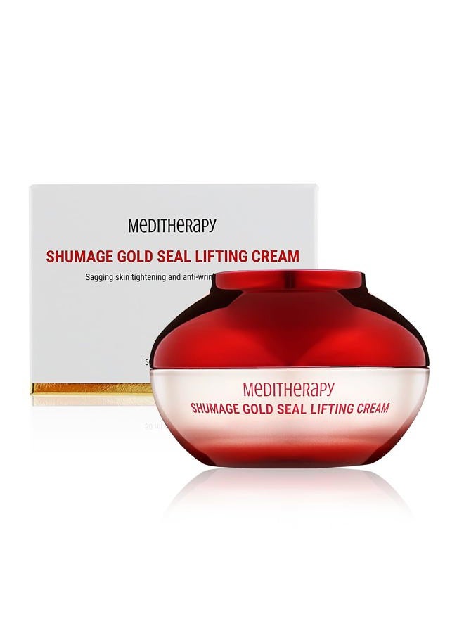 MEDITHERAPY Shumage Gold Seal Lifting Cream - Moisturizer Face Lift Cream, Hydrating & Tightening for Sagging Cheeks - Korean Face Moisturizer for All Skin Types - Radiant Glow Skin - 1.69 Fl. Oz - Image 1