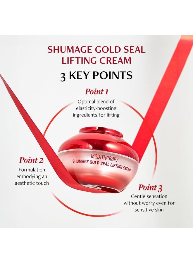 MEDITHERAPY Shumage Gold Seal Lifting Cream - Moisturizer Face Lift Cream, Hydrating & Tightening for Sagging Cheeks - Korean Face Moisturizer for All Skin Types - Radiant Glow Skin - 1.69 Fl. Oz - Image 3