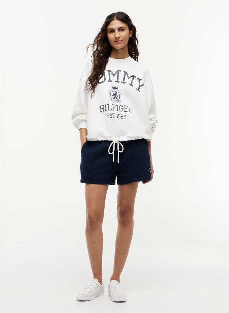 TOMMY HILFIGER Crest Logo Drawstring Hem Relaxed Sweatshirt - Image 4