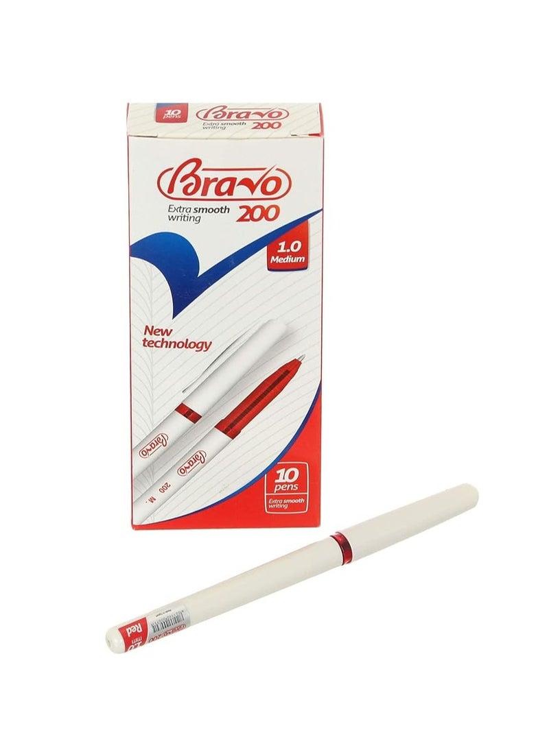 Bravo Ballpoint pen 1 mm model 200 Red 10 pieces - Image 1