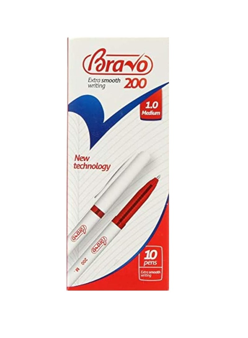 Bravo Ballpoint pen 1 mm model 200 Red 10 pieces - Image 2