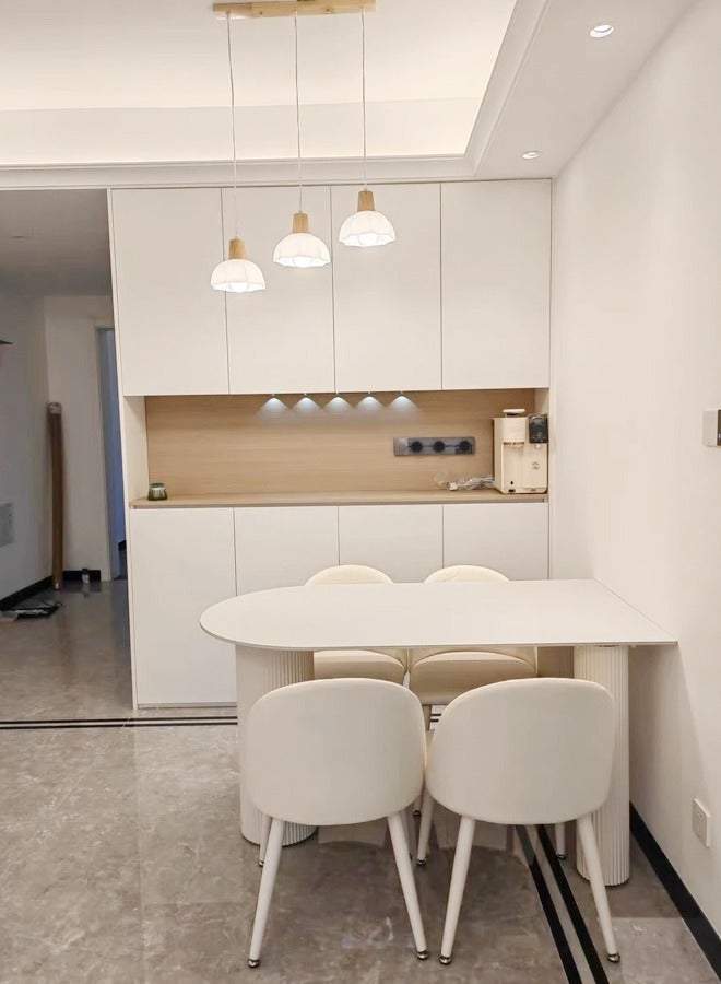 فاشون هوم 1 قطعة طاولة طعام بتصميم حديث للمطبخ طاولة غرفة الطعام البيضاء غرفة الطعام المطبخ غرفة المعيشة طاولة القهوة الترفيهية 120 × 60 × 75 سم - Image 3