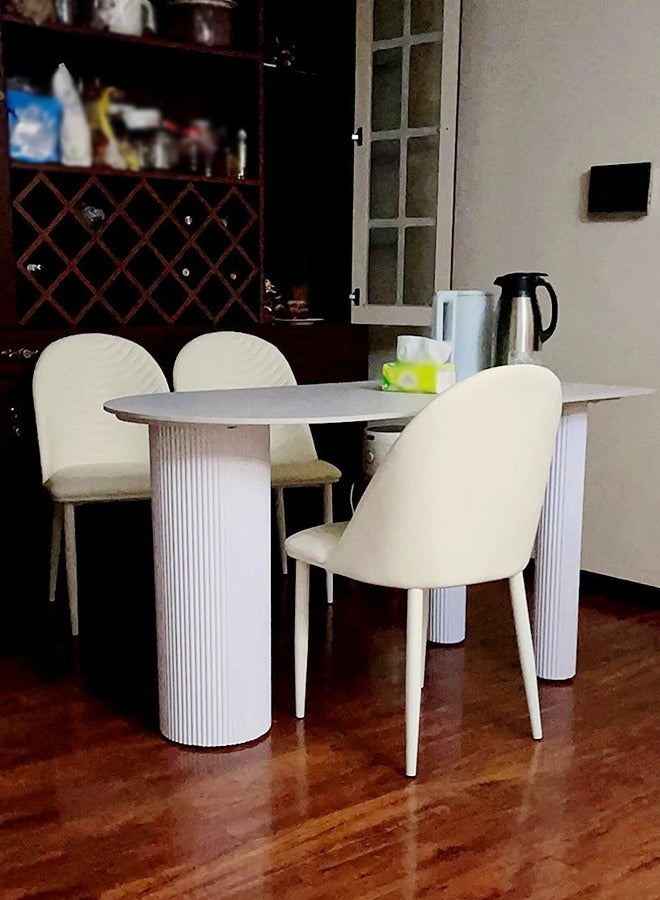 فاشون هوم 1 قطعة طاولة طعام بتصميم حديث للمطبخ طاولة غرفة الطعام البيضاء غرفة الطعام المطبخ غرفة المعيشة طاولة القهوة الترفيهية 120 × 60 × 75 سم - Image 2