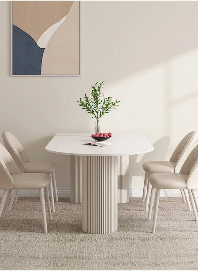 fashionhome 1 Piece Modern Design Dining Table for Kitchen White Dining Room Table Dining Room Kitchen Living Room Leisure Coffee Table 120 x 60 x 75 cm  - Image 5