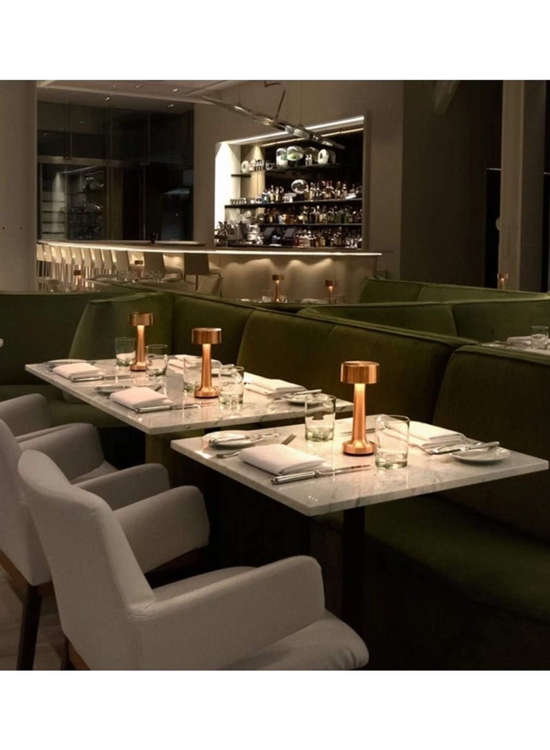 Modern Table Lamp Cordless Lighting 3W Dumbbells Style Dimmable Touch Switch LED Rechargeable Wireless Aluminium Desk Lamp for Restaurant Reading Bar Coffee Shop - Image 4