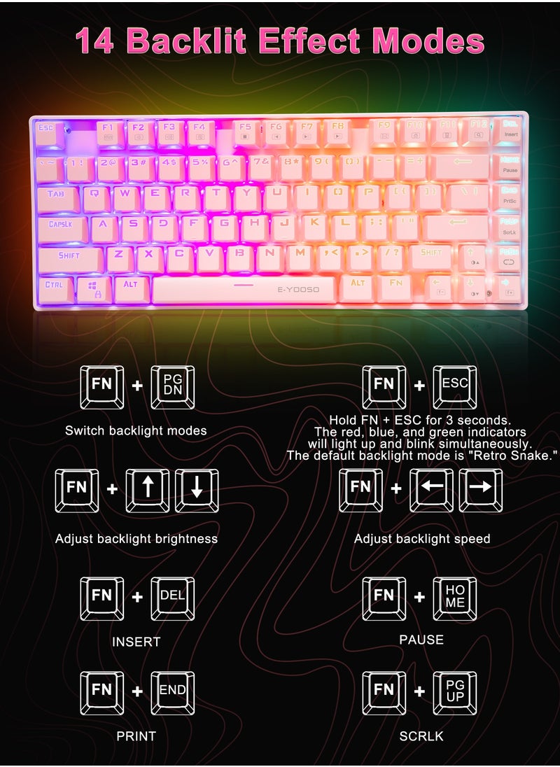لوحة مفاتيح ميكانيكية للألعاب Z-88 PRO RGB، مفتاح أحمر، إضاءة خلفية RGB، مقاومة للماء، لوحة مفاتيح تخطيط 75% مدمجة 81 مفتاحًا مضادة للظلال لأجهزة Mac والكمبيوتر الشخصي، وردي - pzsku/ZAEE763BF2039B6D95FA6Z/45/_/1730086266/23ea64b8-b9e7-4a3d-8752-f5f6a6d76dfd
