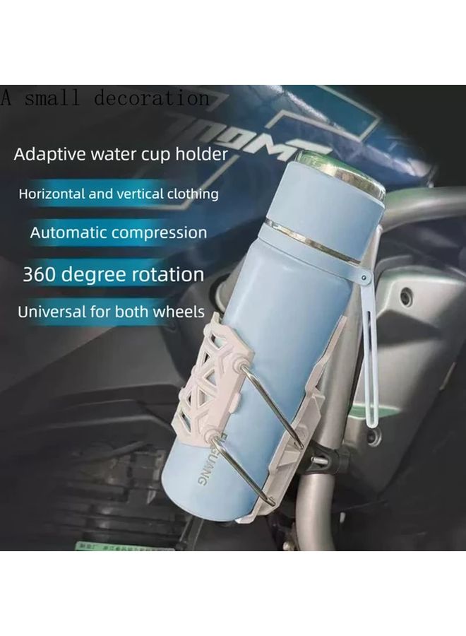 Black Rotatable Foldable Motorcycle Car Cup Holder 360 Adjustable Durable Bracket - Image 1