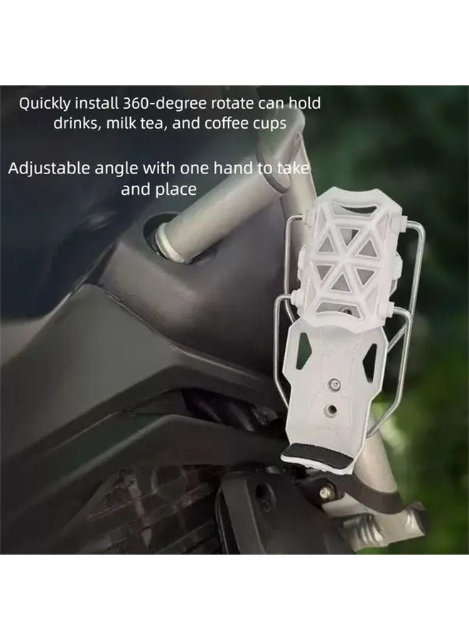 Black Rotatable Foldable Motorcycle Car Cup Holder 360 Adjustable Durable Bracket - Image 3
