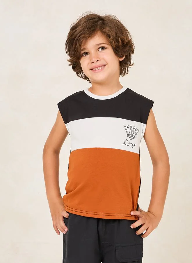 ستايلي Toddler Boys Colorblock Printed Tank