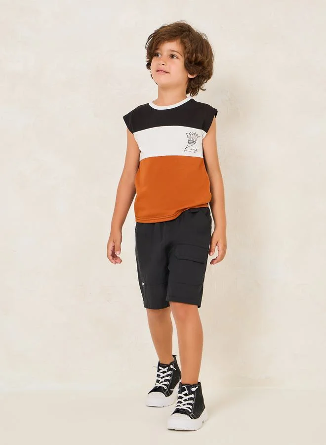 ستايلي Toddler Boys Colorblock Printed Tank