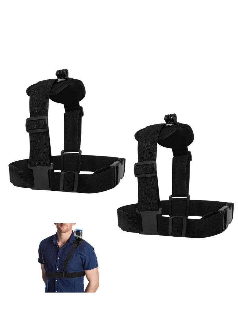 SYOSI 2 Pack Camera Chest Mount Strap Harness for Action Camera Adjustable Cell Phone Chest Mount Strap with Sports Camera Installation Bracket kit  - Image 1
