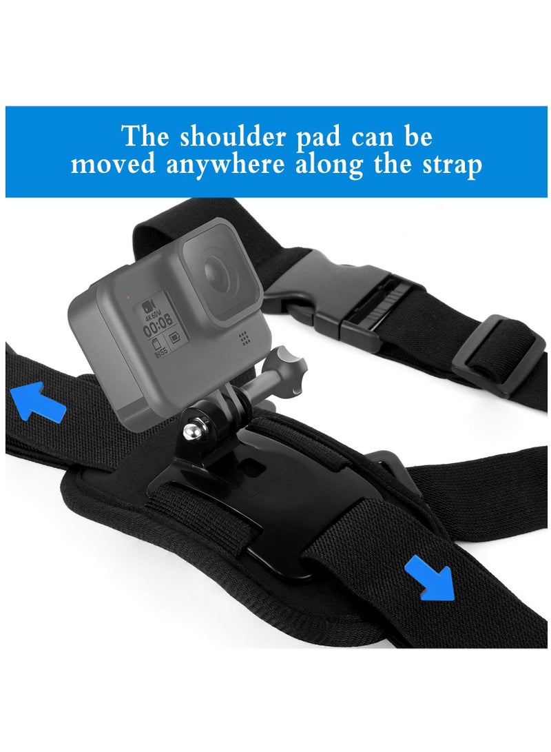 SYOSI 2 Pack Camera Chest Mount Strap Harness for Action Camera Adjustable Cell Phone Chest Mount Strap with Sports Camera Installation Bracket kit  - Image 5