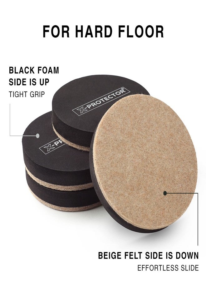 X-Protector Felt Furniture Sliders Hardwood Floors X-PROTECTOR - 24 PCS 2 1/2 inch Furniture Sliders - Heavy Duty Felt Sliders Hard Surfaces - Move Your Furniture Easily & Safely! - Image 4