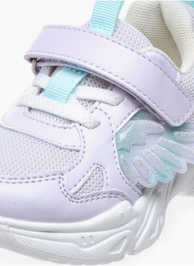 Flora Bella By Shoexpress Panelled Sneakers with Hook and Loop Closure  - Image 4