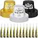 Poen 48 Pcs New Years 2026 Eve Party Supplies Included 24 Plastic Glitter Hats 24 Metallic Fringed Noise Makers for Happy New Year Decorations - Image 2